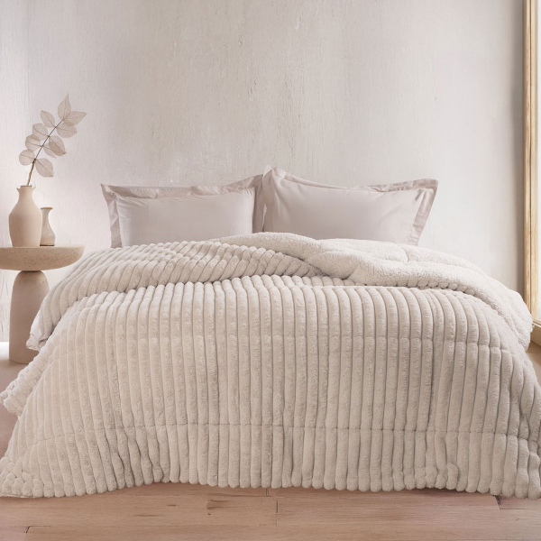 Γούνινο Κουβερτοπάπλωμα Υπέρδιπλο (220x240) Rythmos Butter Ecru