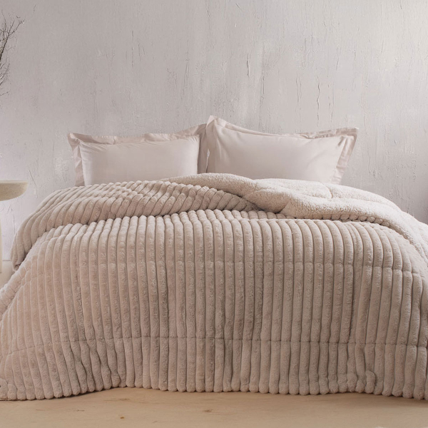 Γούνινο Κουβερτοπάπλωμα Υπέρδιπλο (220x240) Rythmos Butter Beige