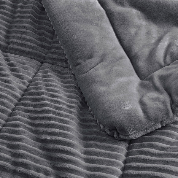 Γούνινο Κουβερτοπάπλωμα Μονό (160x220) Rythmos Etoile Grey