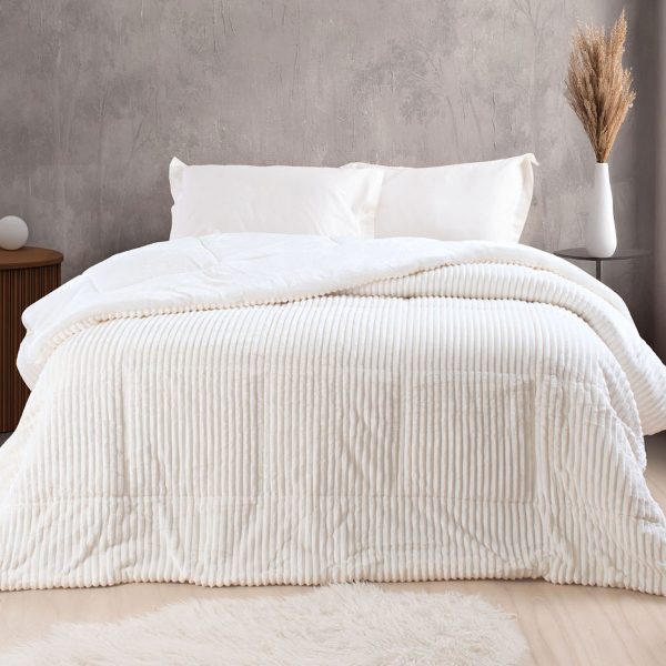 Γούνινο Κουβερτοπάπλωμα Υπέρδιπλο (220x240) Rythmos Etoile White