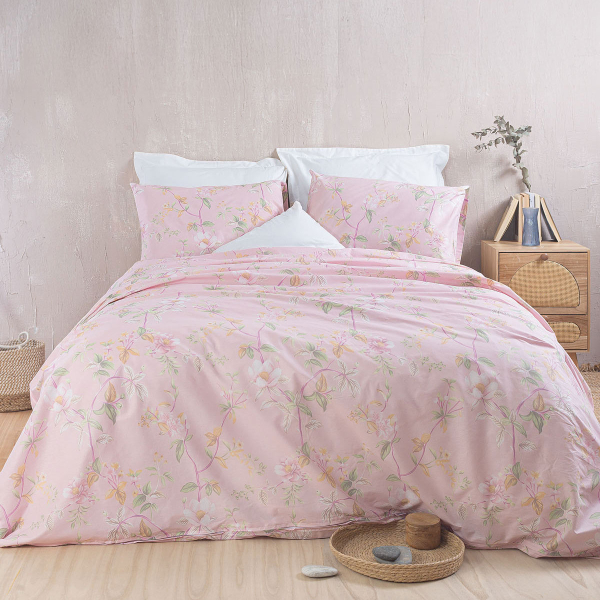 Παπλωματοθήκη Μονή (Σετ 160x250) Rythmos Next Benetita Pink