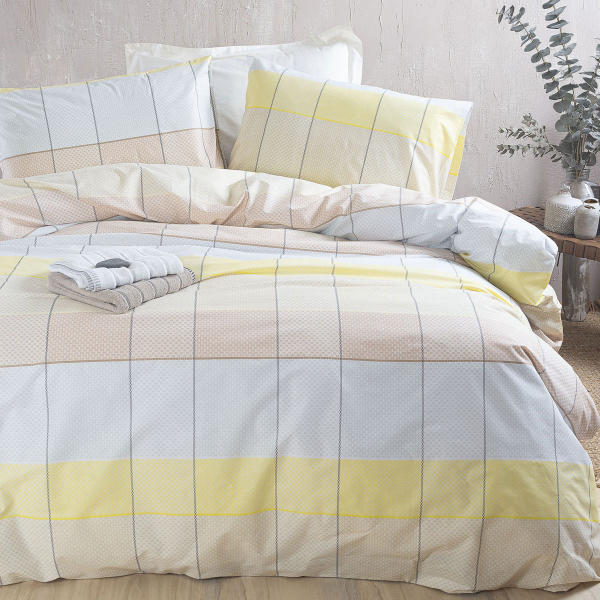 Παπλωματοθήκη Μονή (Σετ 160x250) Rythmos Next Colette Yellow/Blue