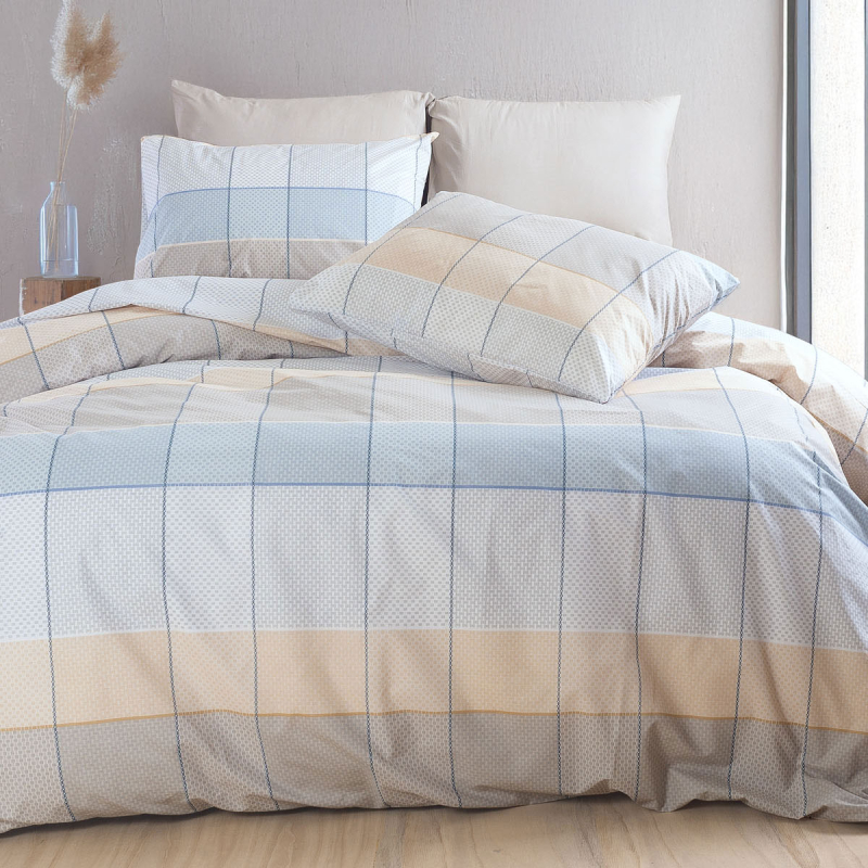 Παπλωματοθήκη Μονή (Σετ 160x250) Rythmos Next Colette Grey/Blue