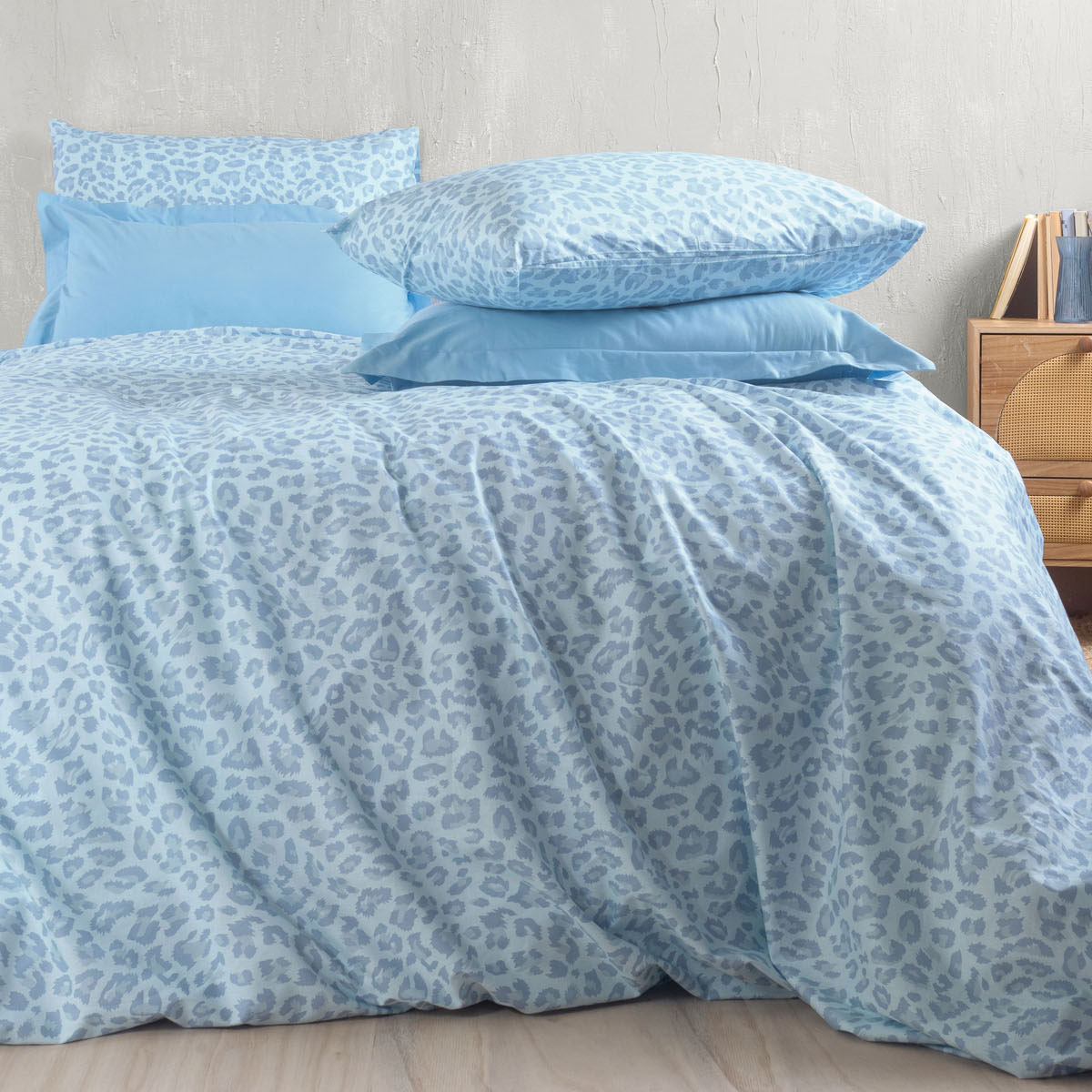 Παπλωματοθήκη Υπέρδιπλη (Σετ 220X250) Rythmos Nova Nala Blue Home Λευκά Είδη Κρεβατοκάμαρας Παπλωματοθήκες Υπέρδιπλες King Size Spitishop