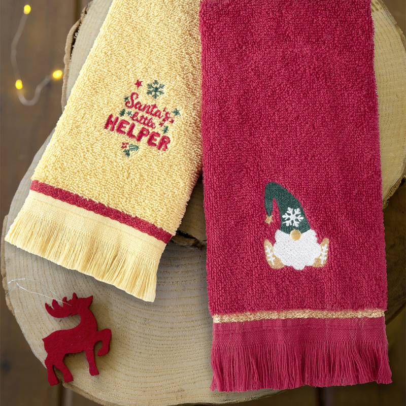 Χριστουγεννιάτικες Πετσέτες (Σετ 2τμχ) Nima Elf Spirit 400gsm