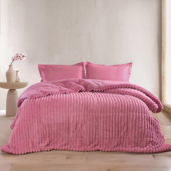 Γούνινο Κουβερτοπάπλωμα Υπέρδιπλο (220x240) Rythmos Butter Pink