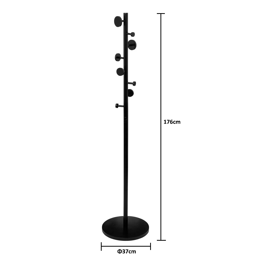 Καλόγερος Ρούχων (Φ37X176) F-V Black Round 202312 Home Έπιπλα Εισόδου Καλόγεροι Spitishop
