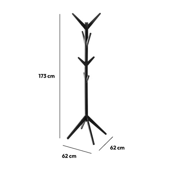 Καλόγερος Ρούχων F-V Black Wood 138940A Home Έπιπλα Εισόδου Καλόγεροι Spitishop