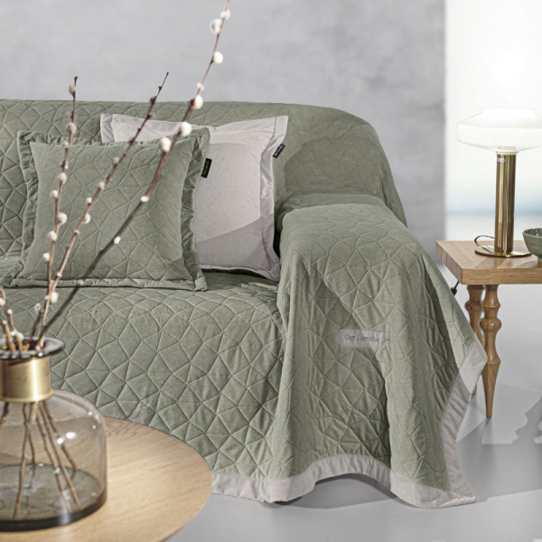 Ριχτάρι Καναπέ Τριθέσιου (170x300) + Διακοσμητική Μαξιλαροθήκη (42x42+3) Guy Laroche Avalon Cement