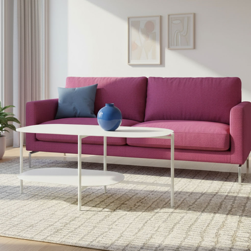 Τραπέζι Σαλονιού Με Ράφι (100x50x45) A-S Haja Ivoire 197760B