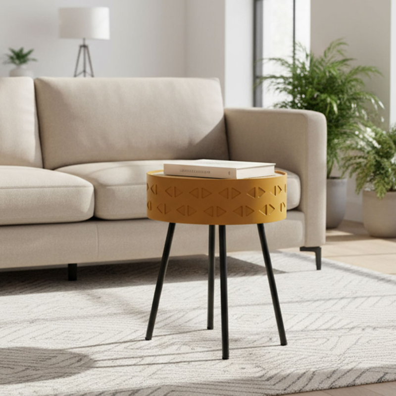 Βοηθητικό Τραπεζάκι Με Αποθηκευτικό Χώρο (Φ38.5x45.5) A-S Shiro Ochra 166584B