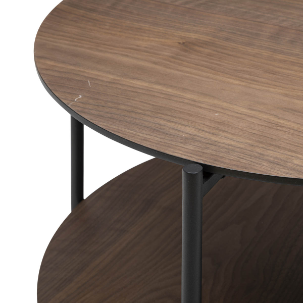 Τραπέζι Σαλονιού (Φ63.2x52) A-S Kemi Walnut 197756Α