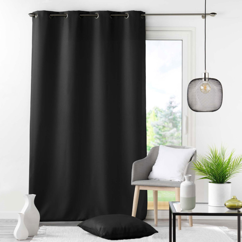 Κουρτίνα (140x280) Με Τρουκς L-C Essentiel Noir 1603525
