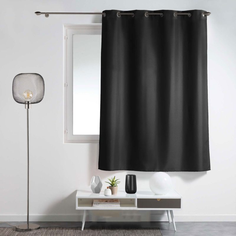 Κουρτίνα Παραθύρου (140x180) Με Τρουκς L-C Essentiel Noir 1609131