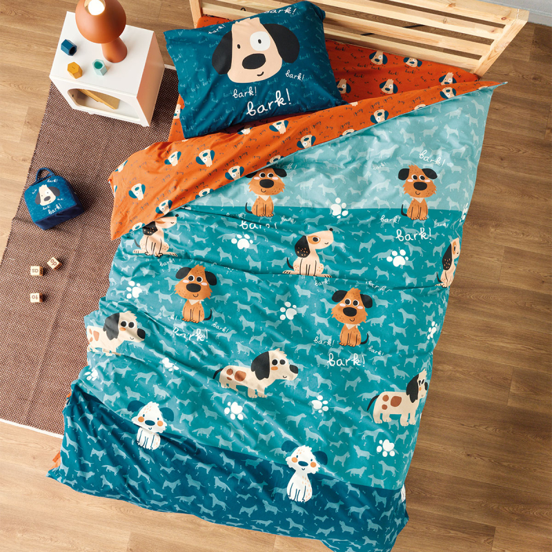 Παπλωματοθήκη Μονή (Σετ 165x245) 2 Όψεων Kentia Kids Pongo