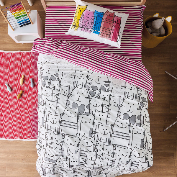 Παπλωματοθήκη Μονή (Σετ 165x245) 2 Όψεων Kentia Kids Zuzu