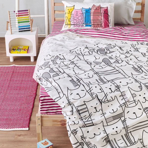 Παπλωματοθήκη Μονή (Σετ 165x245) 2 Όψεων Kentia Kids Zuzu