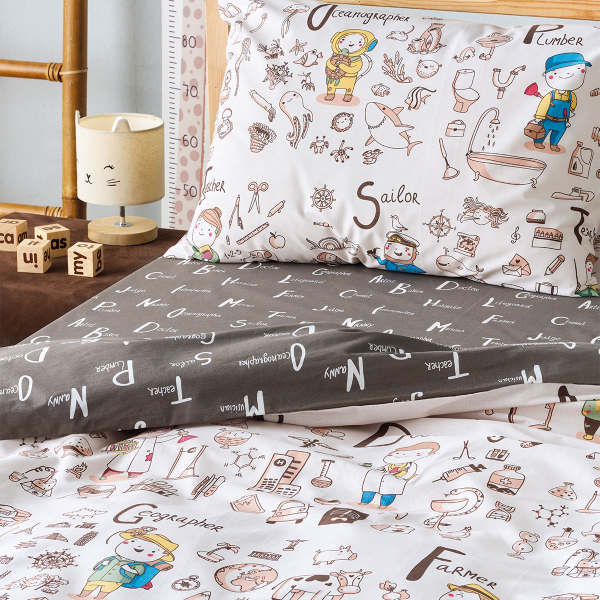 Παπλωματοθήκη Μονή (Σετ 165x245) 2 Όψεων Kentia Kids Wali