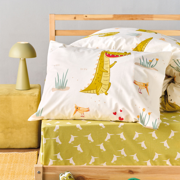 Παπλωματοθήκη Μονή (Σετ 165x245) 2 Όψεων Kentia Kids Cocordilo