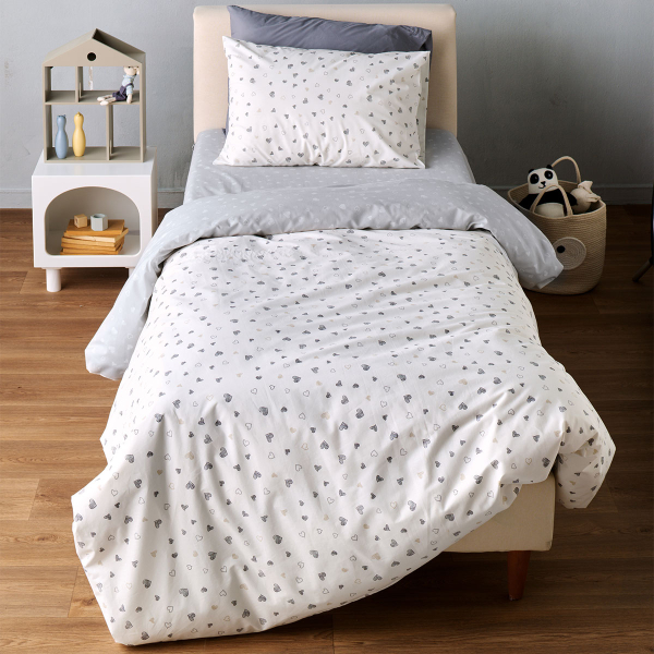 Παπλωματοθήκη Μονή (Σετ 165x245) 2 Όψεων Kentia Kids Marker 22 Grey