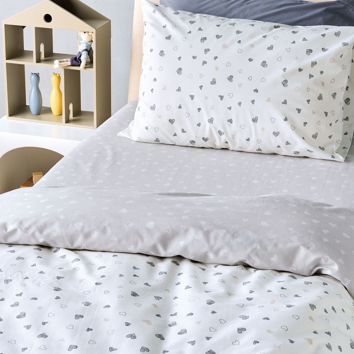 Παπλωματοθήκη Μονή (Σετ 165X245) 2 Όψεων Kentia Kids Marker 22 Grey Home Παιδικά Λευκά Είδη Παπλωματοθήκες Παιδικές Spitishop