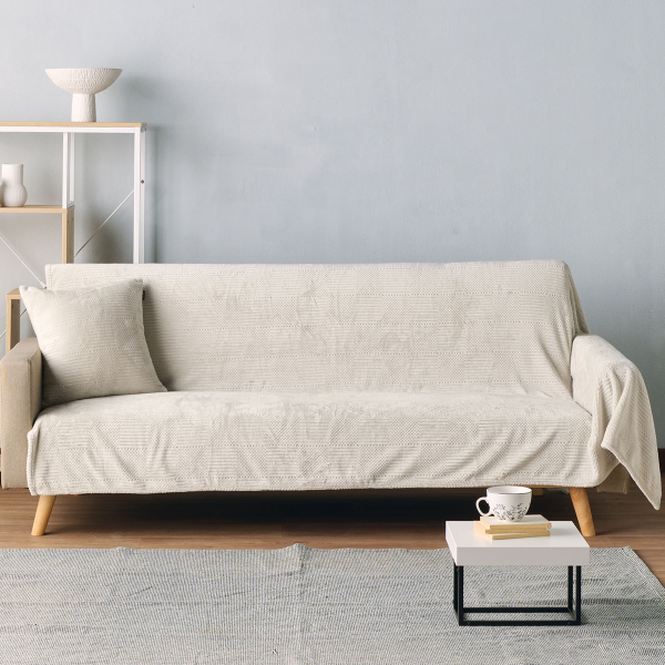 Ριχτάρι Καναπέ Τριθέσιου Fleece (180x280) Kentia Versus Sydney 12 Ecru