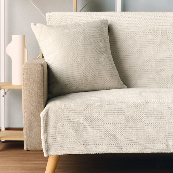 Ριχτάρι Καναπέ Τριθέσιου Fleece (180x280) Kentia Versus Sydney 12 Ecru