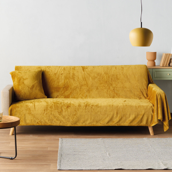 Ριχτάρι Καναπέ Τριθέσιου Fleece (180x280) Kentia Versus Sydney 28 Ochre