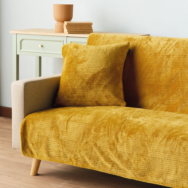 Διακοσμητικό Ριχτάρι Fleece/Κουβέρτα Καναπέ (130x180) Kentia Versus Sydney 28 Ochre