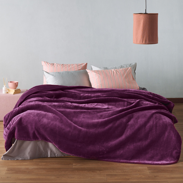 Κουβέρτα Βελουτέ Υπέρδιπλη (220x240) Kentia Loft Bella 05 Purple AW2026