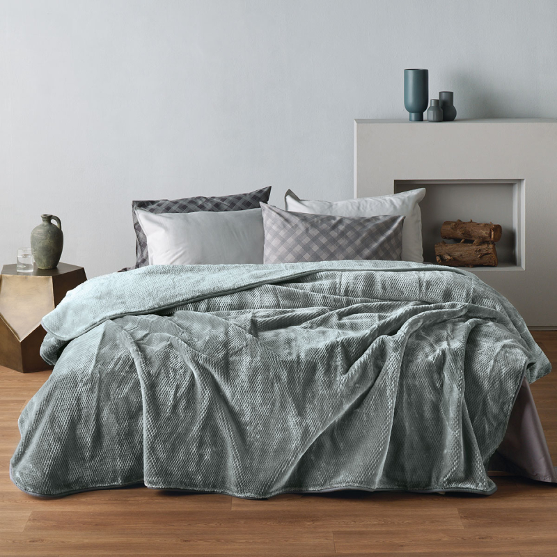 Κουβέρτα Βελουτέ Ημίδιπλη (180x220) Kentia Loft Bella 22 L.Grey AW2026