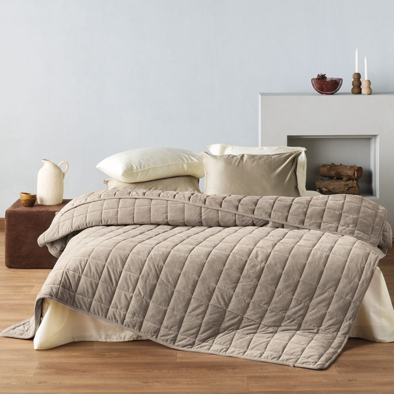 Λεπτό Πάπλωμα Βελουτέ King Size (240x260) Kentia Stylish Sutton 26 Beige