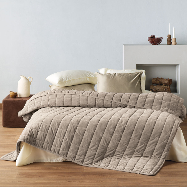 Λεπτό Πάπλωμα Βελουτέ Ημίδιπλο (180x240) Kentia Stylish Sutton 26 Beige