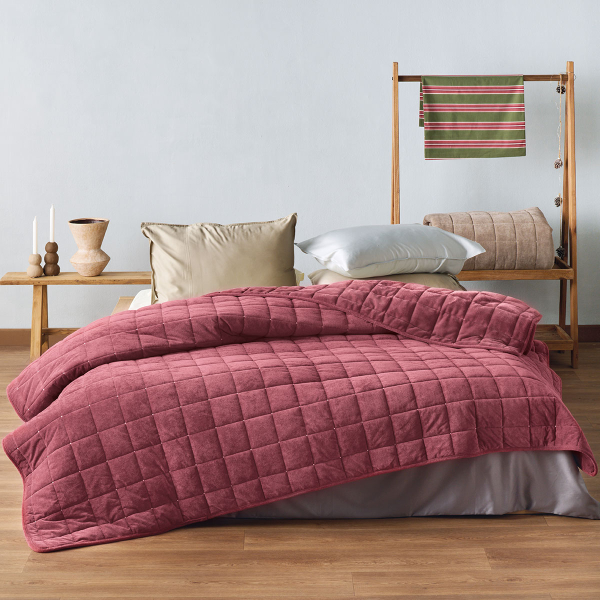 Λεπτό Πάπλωμα Βελουτέ Ημίδιπλο (180x240) Kentia Stylish Sutton 05 Bordo