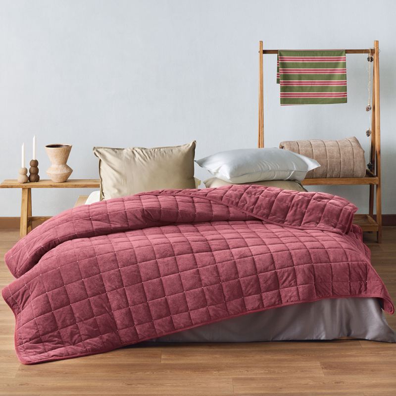 Λεπτό Πάπλωμα Βελουτέ Ημίδιπλο (180x240) Kentia Stylish Sutton 05 Bordo