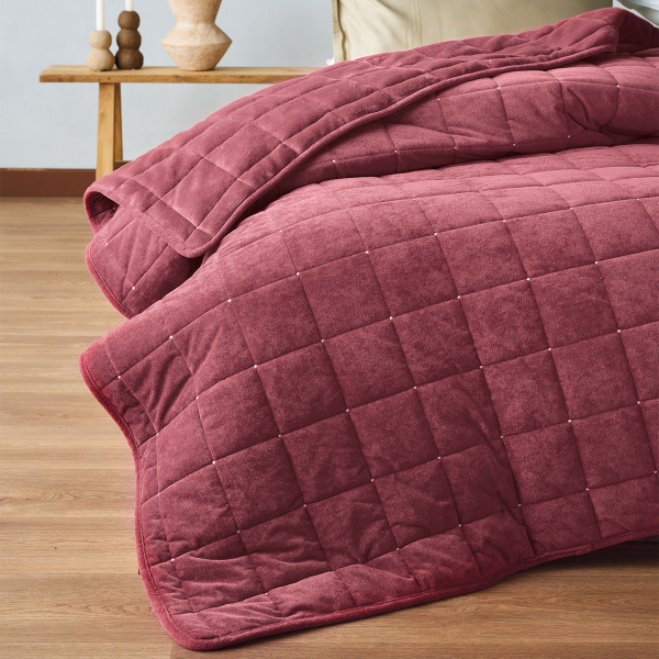 Λεπτό Πάπλωμα Βελουτέ Ημίδιπλο (180x240) Kentia Stylish Sutton 05 Bordo