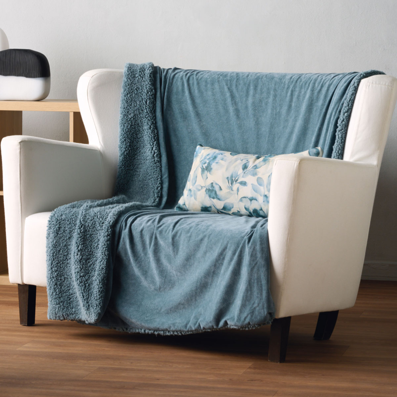 Διακοσμητικό Ριχτάρι Βελουτέ/Κουβέρτα Καναπέ (130x170) Kentia Stylish Sutton 01 Blue