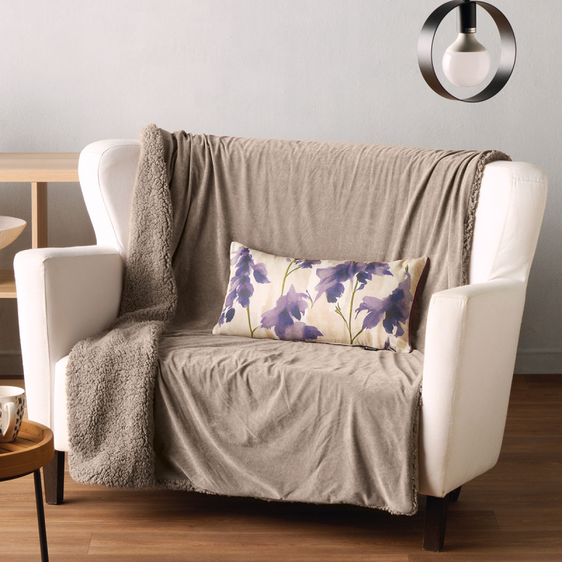 Διακοσμητικό Ριχτάρι Βελουτέ/Κουβέρτα Καναπέ (130x170) Kentia Stylish Sutton 26 Beige