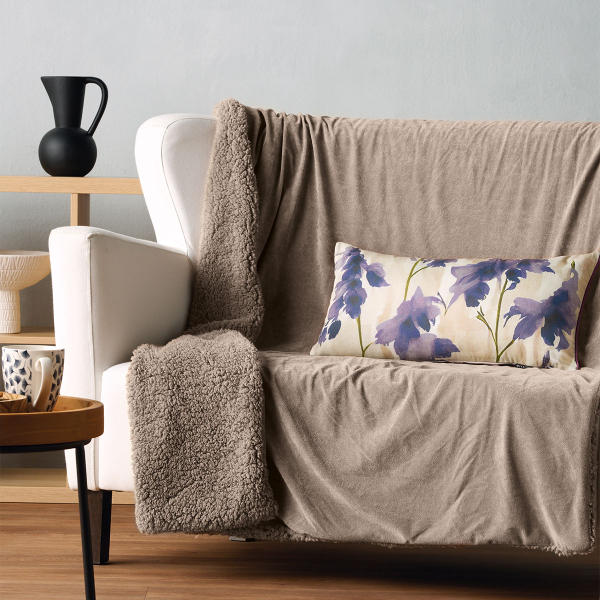 Διακοσμητικό Ριχτάρι Βελουτέ/Κουβέρτα Καναπέ (130x170) Kentia Stylish Sutton 26 Beige