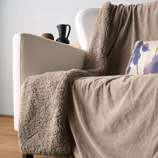 Διακοσμητικό Ριχτάρι Βελουτέ/Κουβέρτα Καναπέ (130x170) Kentia Stylish Sutton 26 Beige
