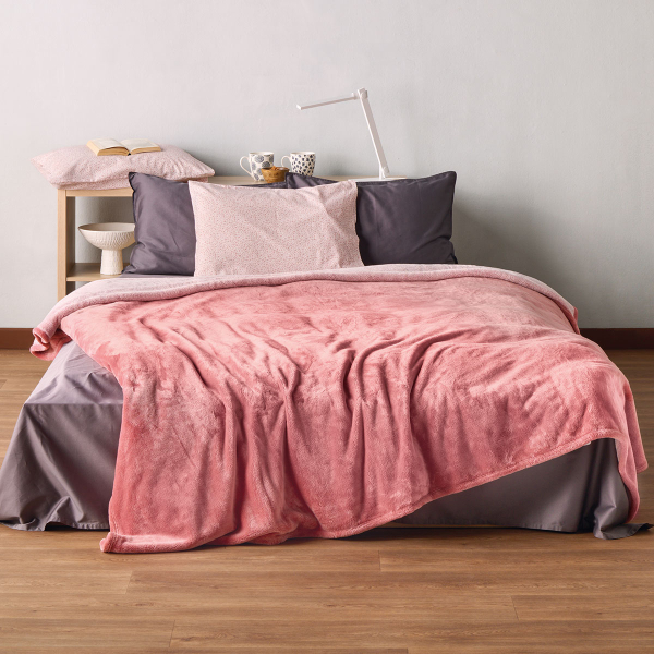 Κουβέρτα Βελουτέ Ημίδιπλη (180x220) Kentia Loft Yolanda 14 Pink
