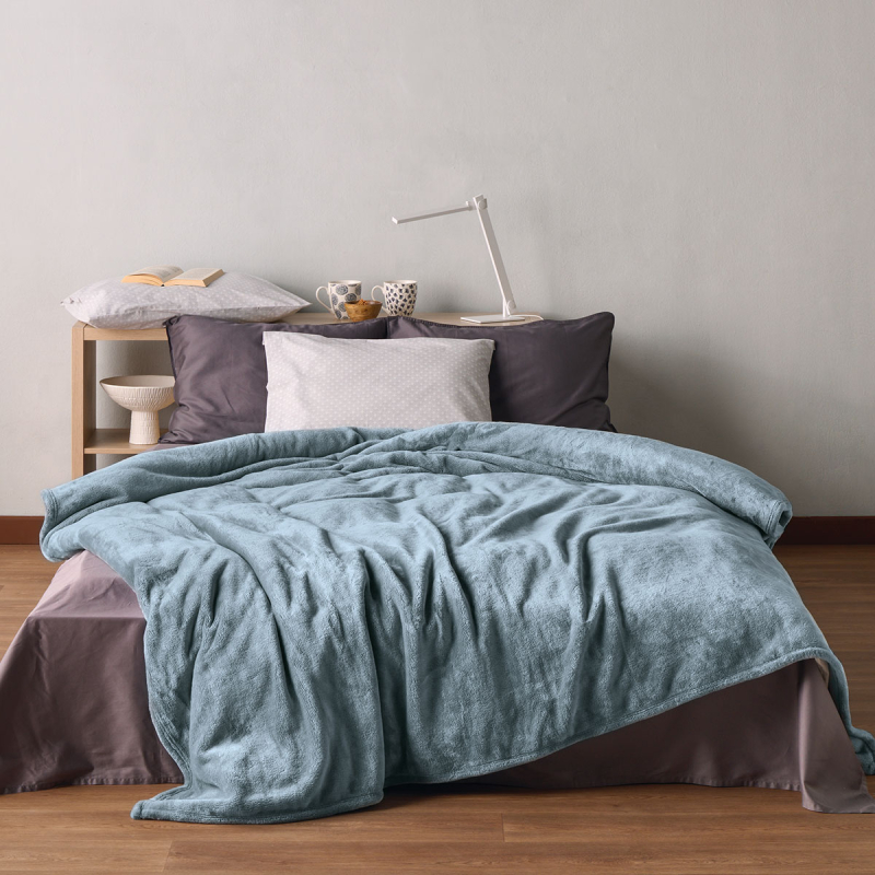 Κουβέρτα Βελουτέ Ημίδιπλη (180x220) Kentia Loft Yolanda 19 Ciel