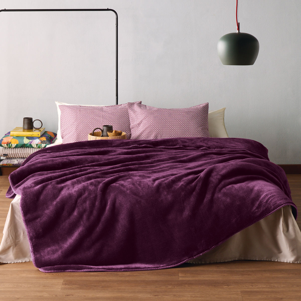 Κουβέρτα Βελουτέ Μονή (160x220) Kentia Loft Monaco 05 Purple