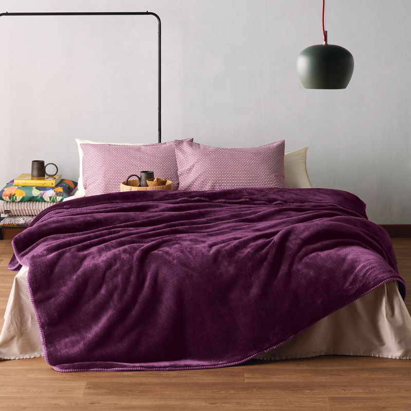 Κουβέρτα Βελουτέ Μονή (160x220) Kentia Loft Monaco 05 Purple