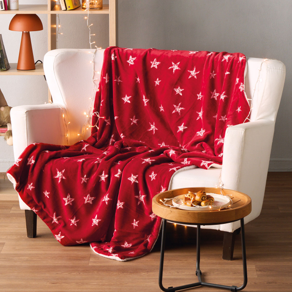 Χριστουγεννιάτικη Κουβέρτα Καναπέ (130x170) Kentia Stylish Snow 251