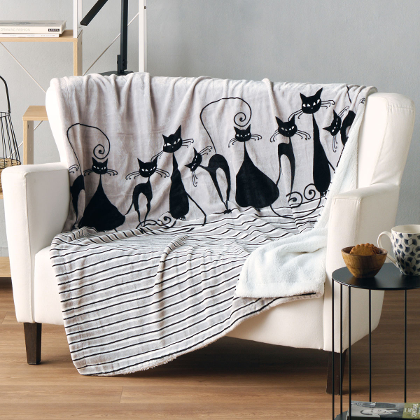 Διακοσμητικό Ριχτάρι Fleece/Κουβέρτα Καναπέ (130x170) Kentia Stylish Gato