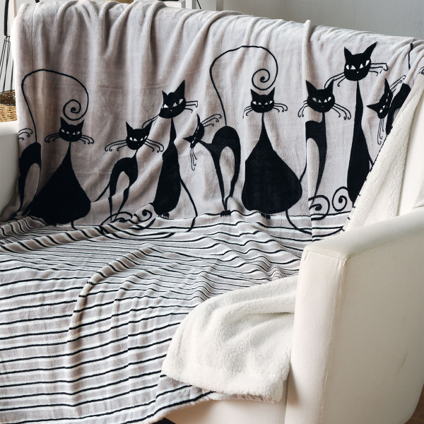 Διακοσμητικό Ριχτάρι Fleece/Κουβέρτα Καναπέ (130x170) Kentia Stylish Gato