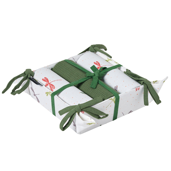 Ποτηρόπανα + Καλάθι Ψωμιού (Σετ 4τμχ) Kentia Loft Pane 2502