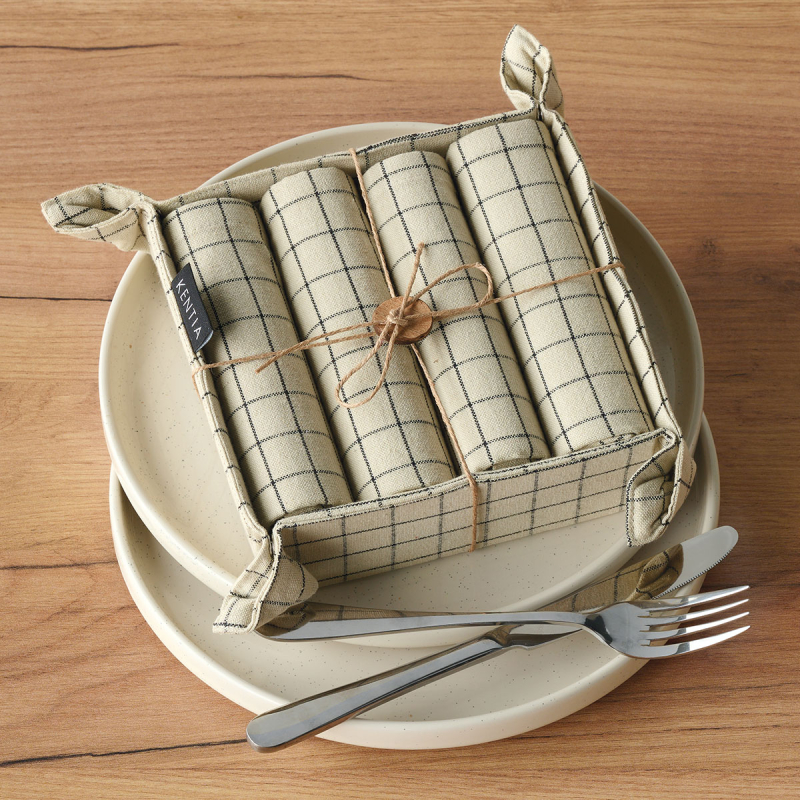 Σουπλά + Καλάθι Ψωμιού (Σετ 5τμχ) Kentia Loft Plato 2501