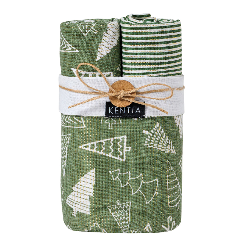 Χριστουγεννιάτικα Ποτηρόπανα Δώρου (Σετ 2τμχ) Kentia Loft Snow 2517